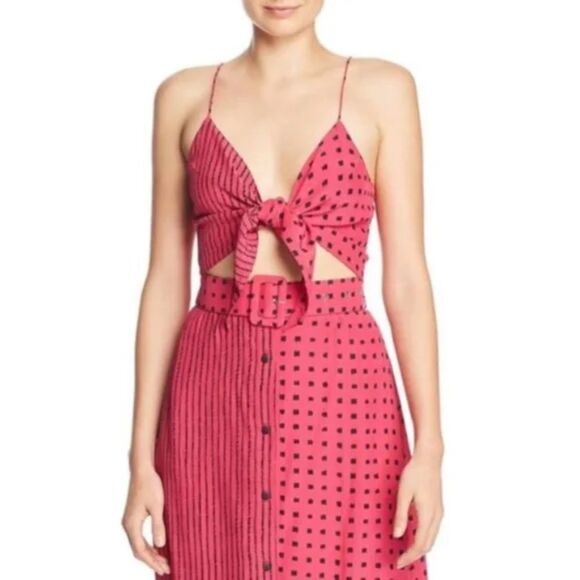 s/w/f Tops - S/W/F Jet pink tie-front crop top size small new with tags